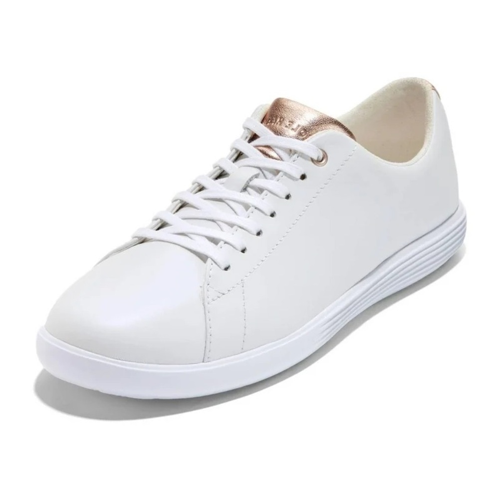 Cole Haan Women's Grand Crosscourt II Sneaker - White and Rose Gold 7.5